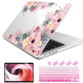 เคส พิมพ์ลายดอกไม้คริสตัล สําหรับ Macbook air case 13.3 นิ้ว 2022 M2 A2681 Pro13 นิ้ว A2338 M1 2020 Air13 นิ้ว A2337 A2179 Pro14 16 นิ้ว A2442 A2485 A2251 A1708 A1989