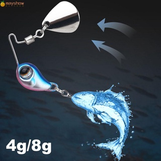 MAYSHOW 4g/8g Metal Fishing Bait Spinner Tackle Wobblers Crankbaits VIB Lure Bass Spoon Metal Vibration Rotate Sinking Sequin Treble Hook