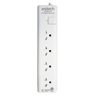 อุปกรณ์ไฟฟ้า ปลั๊กพ่วง รางปลัั๊กไฟ 4 ช่อง 1 สวิตซ์ ANITECH H1134 สีขาว 3 เมตร มีคุณภาพผ่านมาตรฐาน