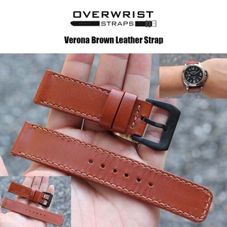 สายนาฬิกา สายหนังวัวแท้ overwrist verona brown handmade leather strap