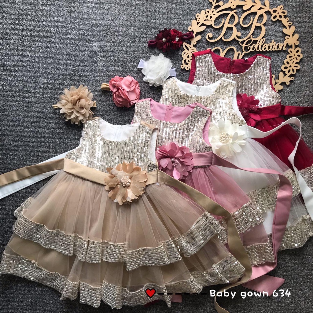 LITTLE BEAR KIDS GOWN 634-OT*4 (W HEADBAND)