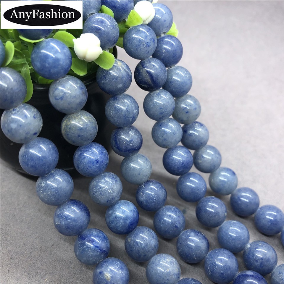 Aventurine หินลูกปัดธรรมชาติ สีฟ้า เครื่องประดับแบบหลวม