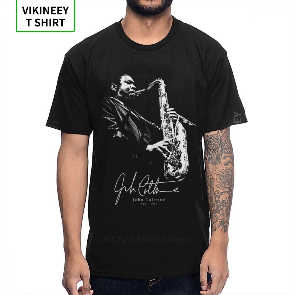 เสื้อยืด ผ้าฝ้าย 100% พิมพ์ลายกราฟฟิค Jazz Saxophonist And Composer Sax Music John Coltrane สไตล์อเมริกัน สําหรับผู้ชาย