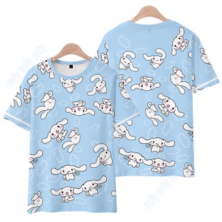 เสื้อยืด พิมพ์ลาย Cinnamoroll น่ารัก สีฟ้า สําหรับผู้ใหญ่ ทุกเพศ วัยรุ่น