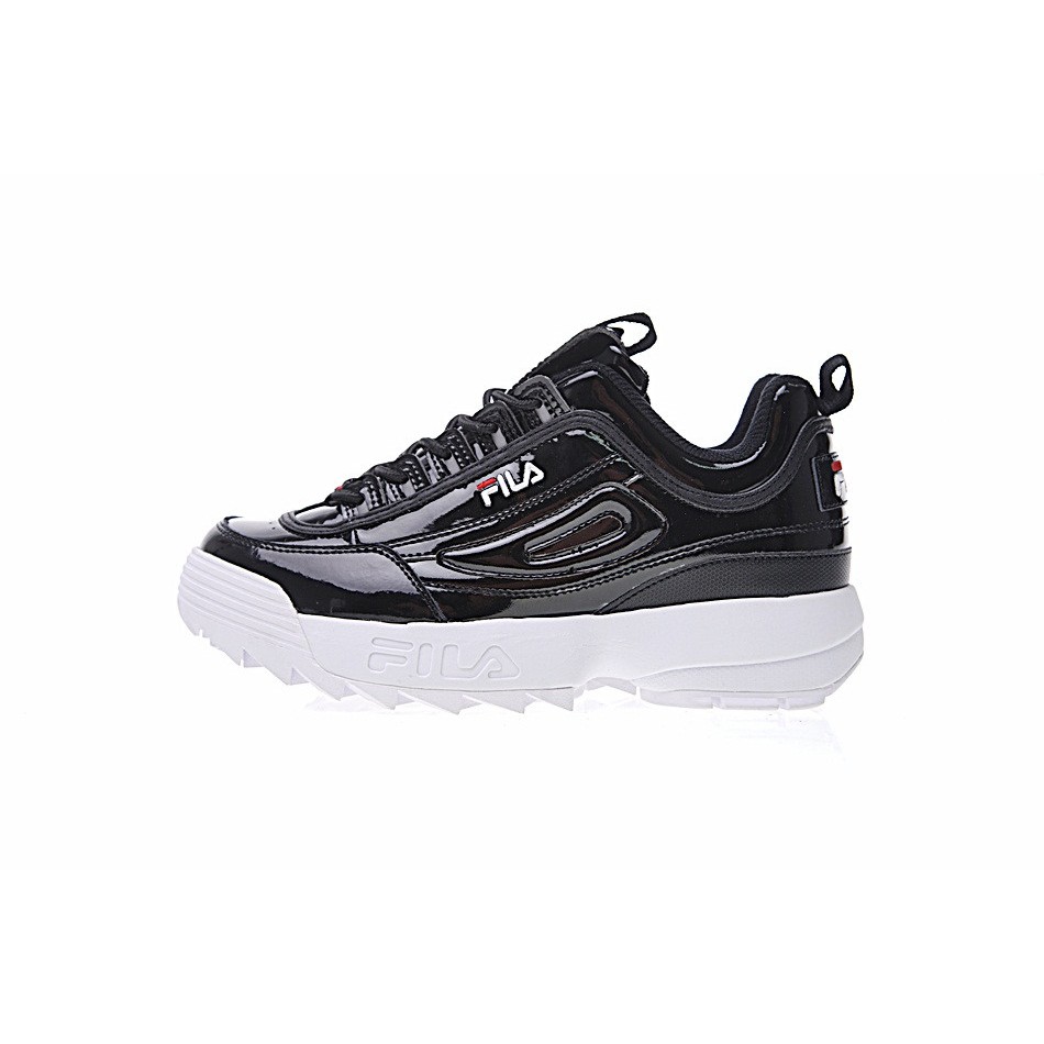 fila disruptor black patent