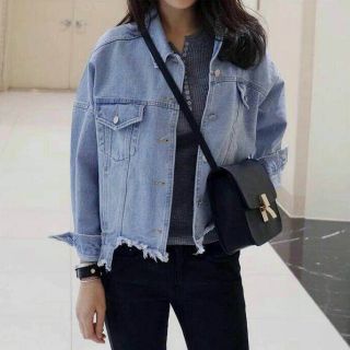 เสื้อยีนส์ ใส่คลุมชิวๆ เท่ห์ๆ งานนำเข้า ผ้ายีนส์แท้
