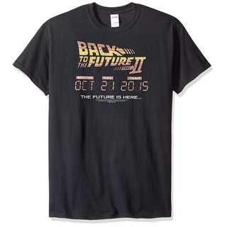 เสื้อยืดครอปเสื้อยืดผ้าฝ้ายคอก ลมแขนสั้นพิมพ์ back to the future ii is here สําหรับผู้ชายS-5XL