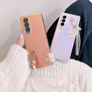 เคส Samsung Galaxy Z Fold 3 5G ใส พับได้ เคสแข็ง เลเซอร์ หมี กันกระแทก เคสแข็ง