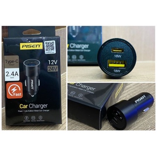 Car Charger 1TYPE-C &amp; 1USB (36W,MF-C04) PISEN Black