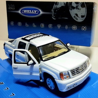 โมเดลรถกระบะคาดิลแลค เอสคาเลด Cadillac Escalade Ext 2002 โมเดลรถเหล็ก รถโมเดล แรร์ไอเท็ม งานแบรนด์ Welly Scale 1:24