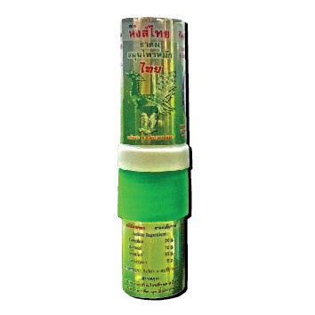 Hong Thai ยาดมสมุนไพร หงส์ไทย สูตร 1 สีเขียว ยาดม แบบหลอด 2 หัว ใช้ดมและทา ในหลอดเดียวกัน 3 ML จำนวน 1 หลอด 20924