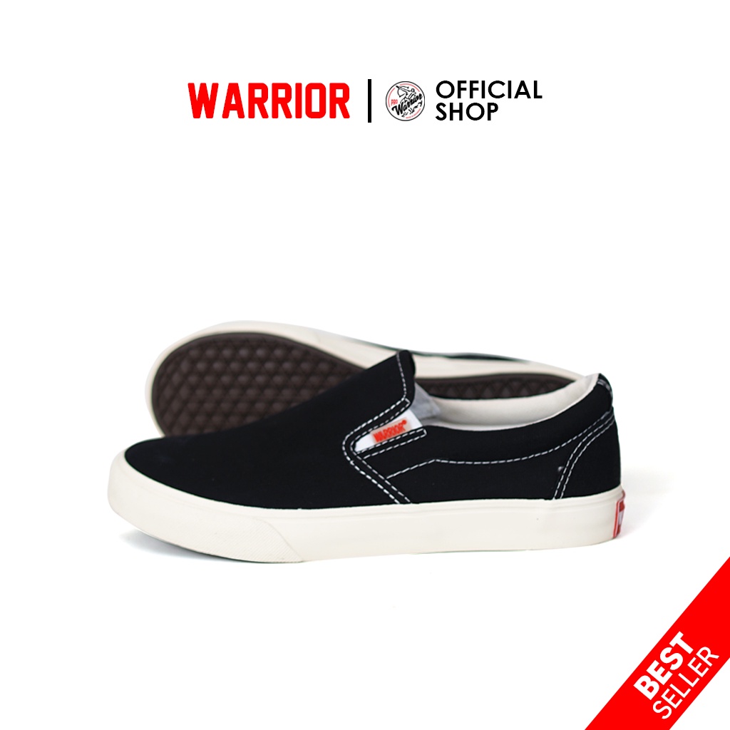 Warrior Arthur Slip On Black White - Warrior Slip On - Slip On Shoes