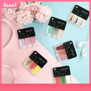 สีทาเล็บ ยาทาเล็บ 3 สีในขวดเดียว ไม่ต้องอบ กันน้ำ แห้งเร็ว ยาทาเล็บยอดนิยม15ml น้ำยาทาเล็บ ยาทาเล็บเจล สีธรรมชาติ สีสุขภาพดี luun1