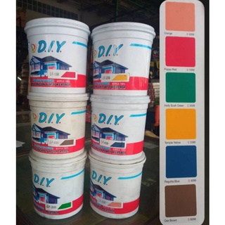 สีน้ำอะครีลิคสำหรับภายนอกและภายใน DIY (Acrylic Emulsion Paint For Interior/Exterior ) By D.I.Y ขนาด 1/4 แกลลอน (0.8ลิตร)