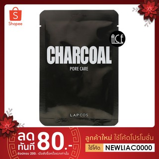 พร้อมส่ง!! Lapcos, Charcoal Sheet Mask, Pore Care, 1 Sheet, 0.84 fl oz (25 ml)