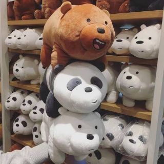 ตุ๊กตา ตุ๊กตาหมี แก๊งหมี we bare bears ของแท้จาก miniso