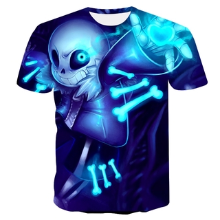 เสื้อยืดพิมพ์ลาย Undertale Sans 3 D แฟชั่นสไตล์ฮาราจูกุสําหรับผู้ชาย