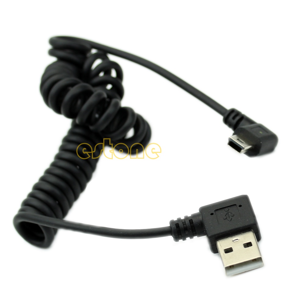 Steady USB 2 0 ถึง Mini USB Spring Data Cable Spiral Coiled 5 Pin Adapter Digital USB - รูปที่ 2