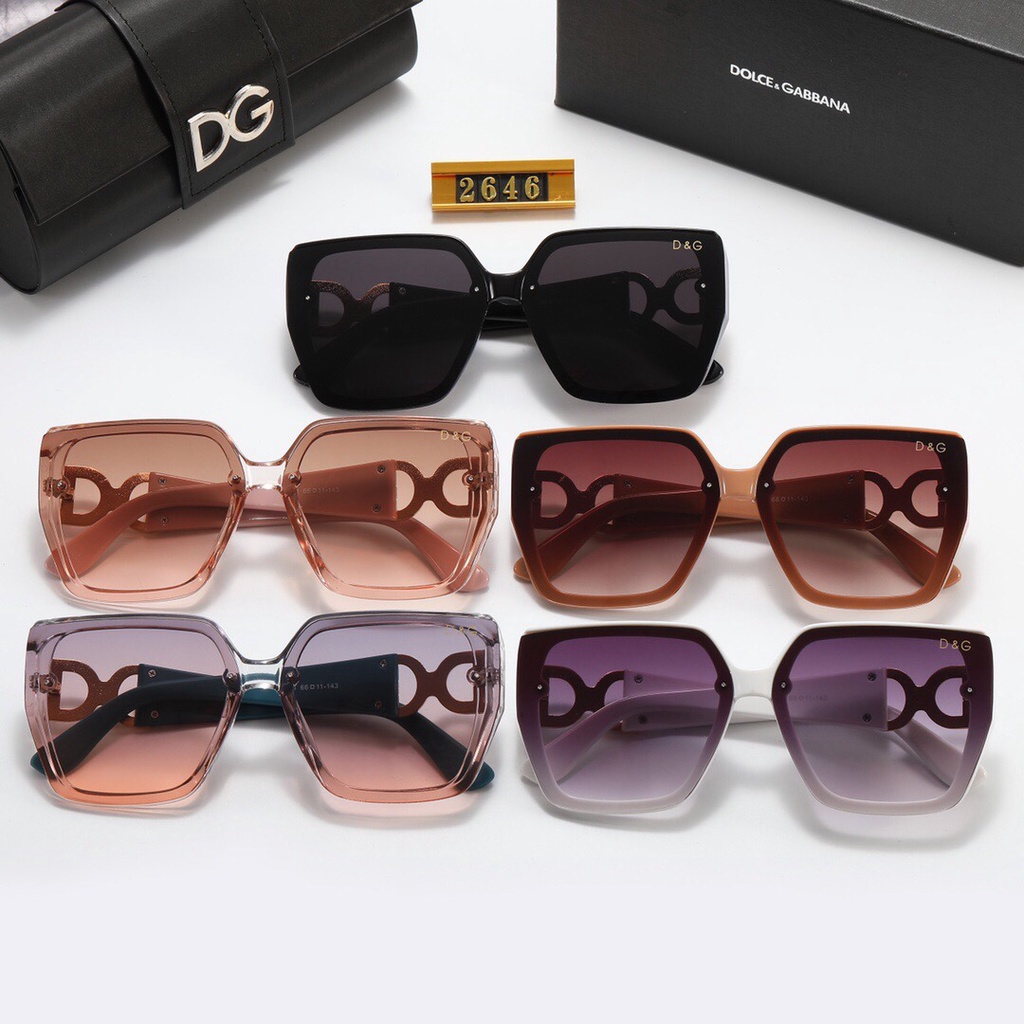 Dolce & Gabbana Luxury Brand Fashion Classic Retro Square แว่นกันแดดสําหรับผู้ชายและผู้หญิง