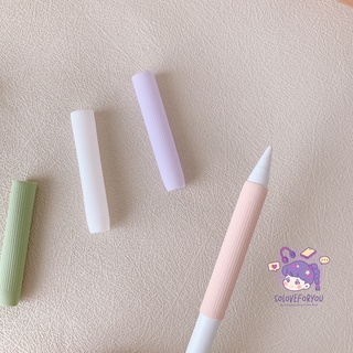 พร้อมส่ง 🇹🇭 [ใส่รางได้] ปลอกปากกา ถนอมมือ Pencil 1&amp;2 แบบบาง  ปลอกปากกาซิลิโคน เคสปากกา silicone