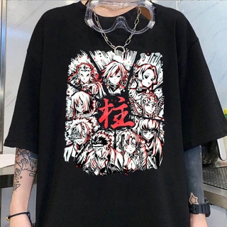 เสื้อยืดผ้าฝ้ายพรีเมี่ยม เสื้อยืดลําลอง แขนสั้น พิมพ์ลายอนิเมะ Demon Slayer น่ารัก โอเวอร์ไซซ์ สไตล์ญี่ปุ่น แฟชั่นฤดูร้อ