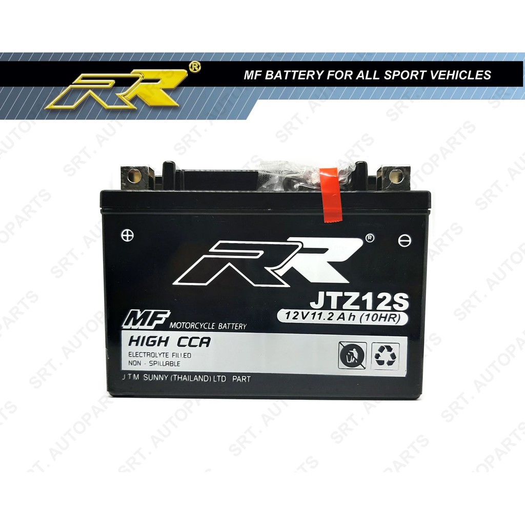 แบตเตอรรี่ RR JTZ12S สำหรับ ER6N / NINJA650 / Z300 / Z600 / Z800 / Z1000 / FORZA-300 คุณภาพดี ไฟเต็ม