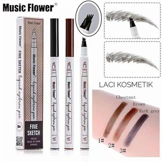 Music flower ดินสอเขียนคิ้วอายไลเนอร์แบบสองหัวกันน้ำ