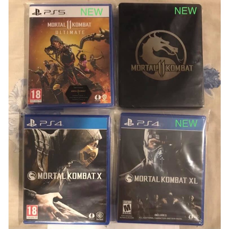 แผ่นเกมส์ PS4 - PS5 Mortal Kombat  X,XL,11 พร้อมกล่องเหล็ก