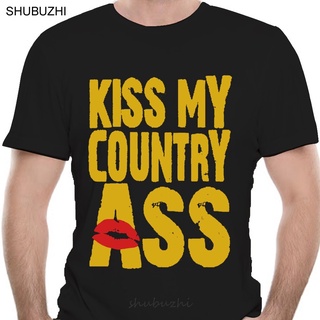 เสื้อยืดครอปเสื้อยืดแฟชั่น - ผู้ชายเสื้อยืดผ้าฝ้าย Kiss My COUNTRY  เสื้อยืดอารมณ์ขัน redneck สาวชนบทภาคใต้S-5XL