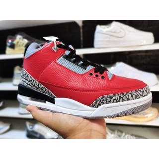 Jordan 3 Mens "ซีเมนต์สีแดง" สีแดง / ดํา / ขาว