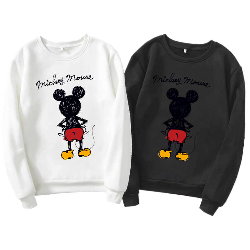 SHINee11 S-3XL Plus Size เสื้อยืดแขนยาวมิกกี้เมาส์แฟชั่นคอกลม เสื้อยืดผู้หญิง ทรงวัยรุ่นคอกลมOversiz