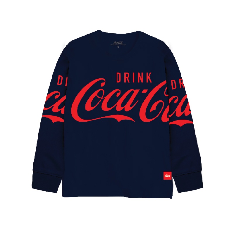 เสื้อยืดคอกลม แขนยาว พิมพ์ลายกราฟฟิค Coca-Cola Man
