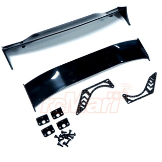 Yeah Racing CARBON GRAPHITE SPOILER WING MOUNT W/ PLASTIC REAR WINGS FOR 1/10 DRIFT TYPE B