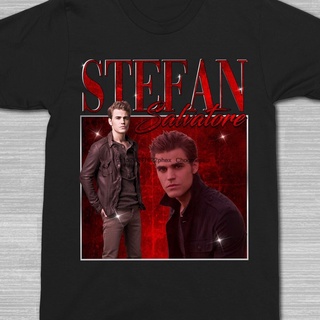 เสื้อยืดผ้าฝ้ายพิมพ์ลาย เสื้อเชิ้ต ลาย Stefan Salvatore Paul Wesley The Vampire Diaries 90s สไตล์วินเทจ เหมาะกับของขวัญว