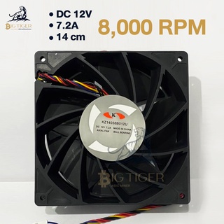 KZ 14038B012U DC 12V 7.2 A 8,000 rpm 14cm. พัดลมเครื่องขุด Asic