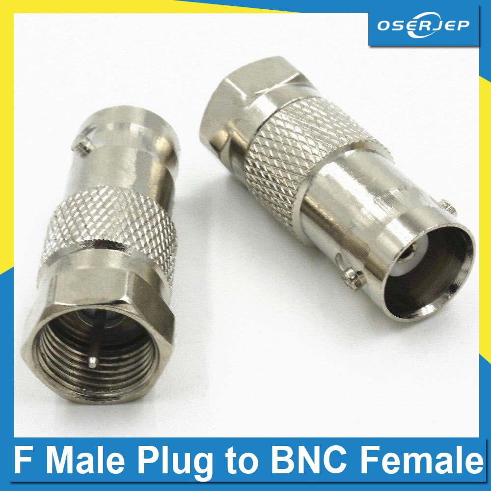 2PCS F ชายปลั๊ก BNC หญิงแจ็คเชื่อมต่ออะแดปเตอร์ RF ตรง Q9 ด้าย TV Connector F ชาย BNC หญิงอะแดปเตอร์