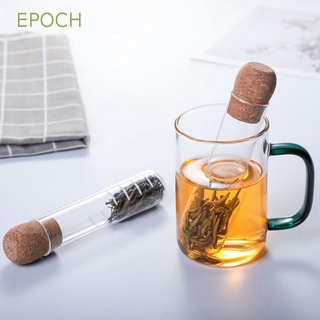 Epoch ที่กรองชา แบบใส ขนาดเล็ก พร้อมจุกไม้คอร์ก สําหรับกรองชาสมุนไพร