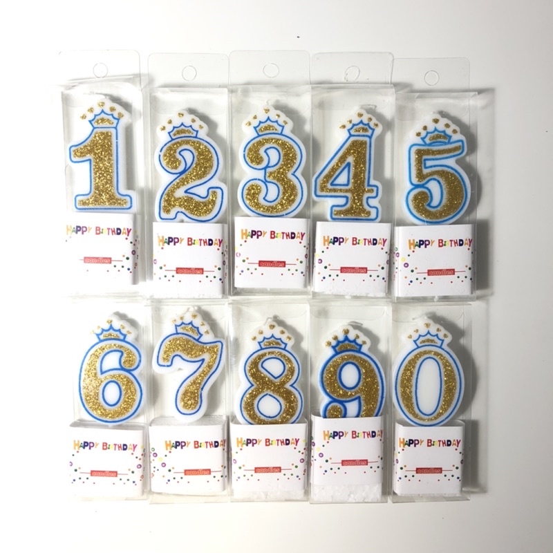 เทียนวันเกิดตัวเลขมงกุฎกากเพชร (ส่งจากไทย )
