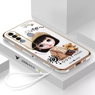 เคสโทรศัพท์มือถือ ซิลิโคนนิ่ม ขอบตรง ลาย Beret Girl สําหรับ OPPO Realme 5 6 7 5i 6i 7i 8pro Realme c3 c11 c12