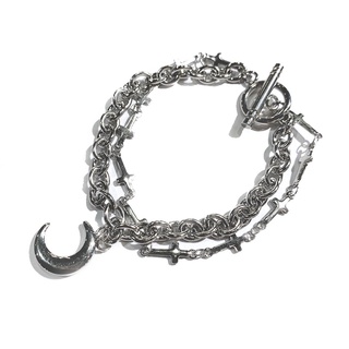 🇰🇷byyum🇰🇷Handmade products in Korea [Big Moon and Cross Chain Bracelet]