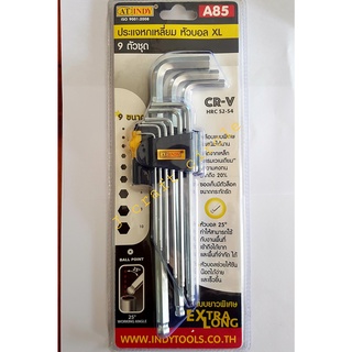 A85 ประแจหกเหลี่ยม หัวบอล XL ยาวพิเศษ 9 ตัว ชุด XL Ball End L-Wrench 9 Pieces Set