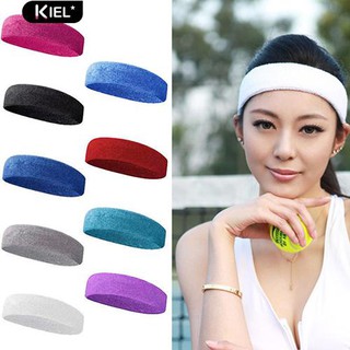 ※กีฬา Unisex ฟิตเนสยืด Sweatband วงผม Headband Headwear