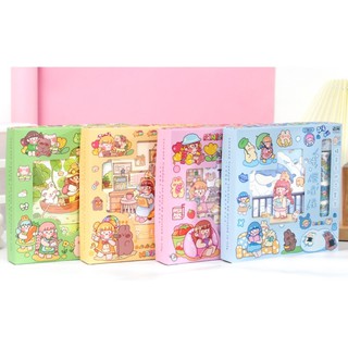 พร้อมส่งในไทย!! Boxset สมุดโน๊ต+เทปวาชิ ลายน่ารัก