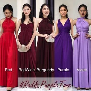 #Red&amp;Purple Tone Infinity dress อินฟินิตี้เดรส ชุดออกงาน ชุดราตรี ชุดเพื่อนเจ้าสาว BY INCHESTYLE