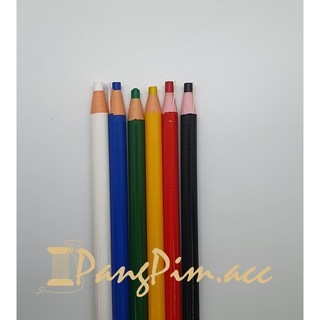 ราคาดินสอขีดผ้า ดินสอปอก ดินสอสี  ดินสอเขียนผ้า ดินสอชอล์กขีดผ้า ดินสอ (สีขาว,สีดำ,สีเขียว,สีเหลือง,สีแดง,สีน้ำเงิน)