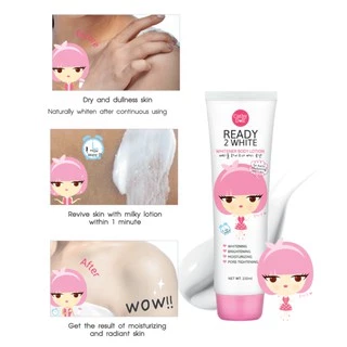 Cathy doll ready 2 white body lotion โลชั่น เคที่ดอล บีบี ไวท์เทนนิ่ง บอดี้ โลชั่น ครีม พริตตี้ 150มล