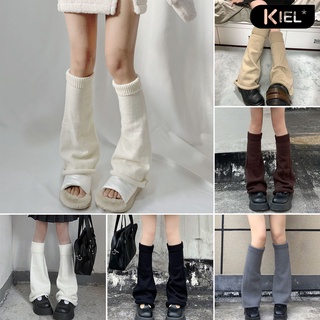 Kiel❤ปลอกสวมขา ผ้าถัก แบบหนา ให้ความอบอุ่น สีพื้น แฟชั่นฤดูใบไม้ร่วง 1 คู่