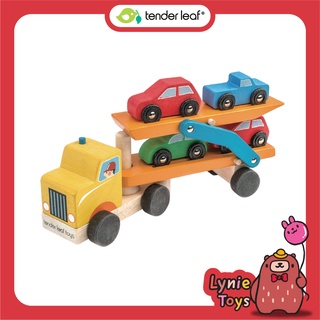 Tender Leaf Toys ของเล่นไม้ รถของเล่น รถบรรทุกรถยนต์ Car Transporter