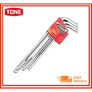 Tone Hex Key Wrench L-Type ประแจแอล ประแจหกเหลี่ยม BLB900 (รุ่นแข็งพิเศษ) ชุดประแจแอลหัวบอล 9 ชิ้น (นิ้ว)