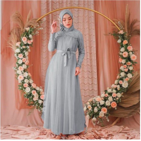 MICHELLA MAXI DRESS/ RUBY PEARL TILE MAXI DRESS/ WEDDING DRESS/ ผู้หญิง MAXI DRESS/ TRENDY MAXI